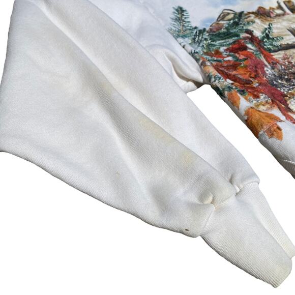 Art Unlimited Fall to Frost Wildlife Scene Double-sided Sweatshirt Sz M - Picture 3 of 12